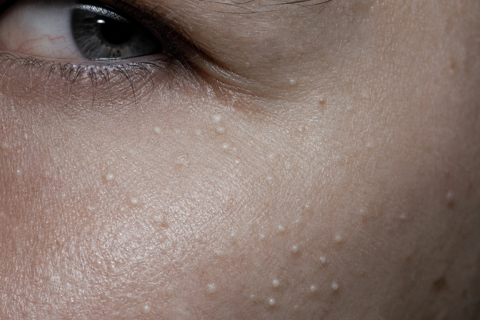 Points blancs sur le visage : causes, différences avec le milium et traitements
