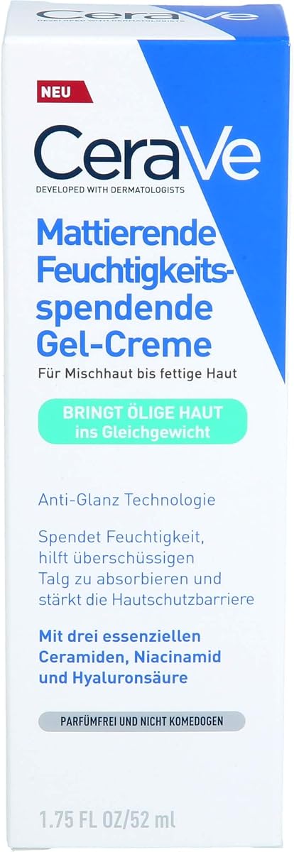 CeraVe crème gel matifiante hydratante céramides niacinamide peaux grasses
