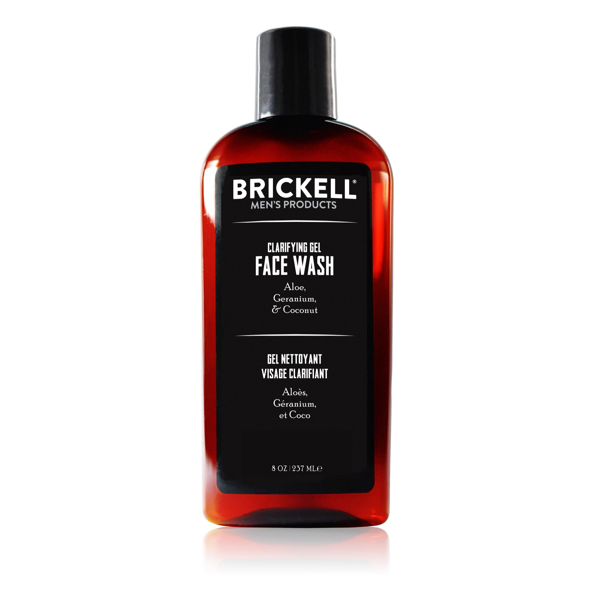 Gel nettoyant visage clarifiant Brickell Men's Products pour homme à peau normale à grasse