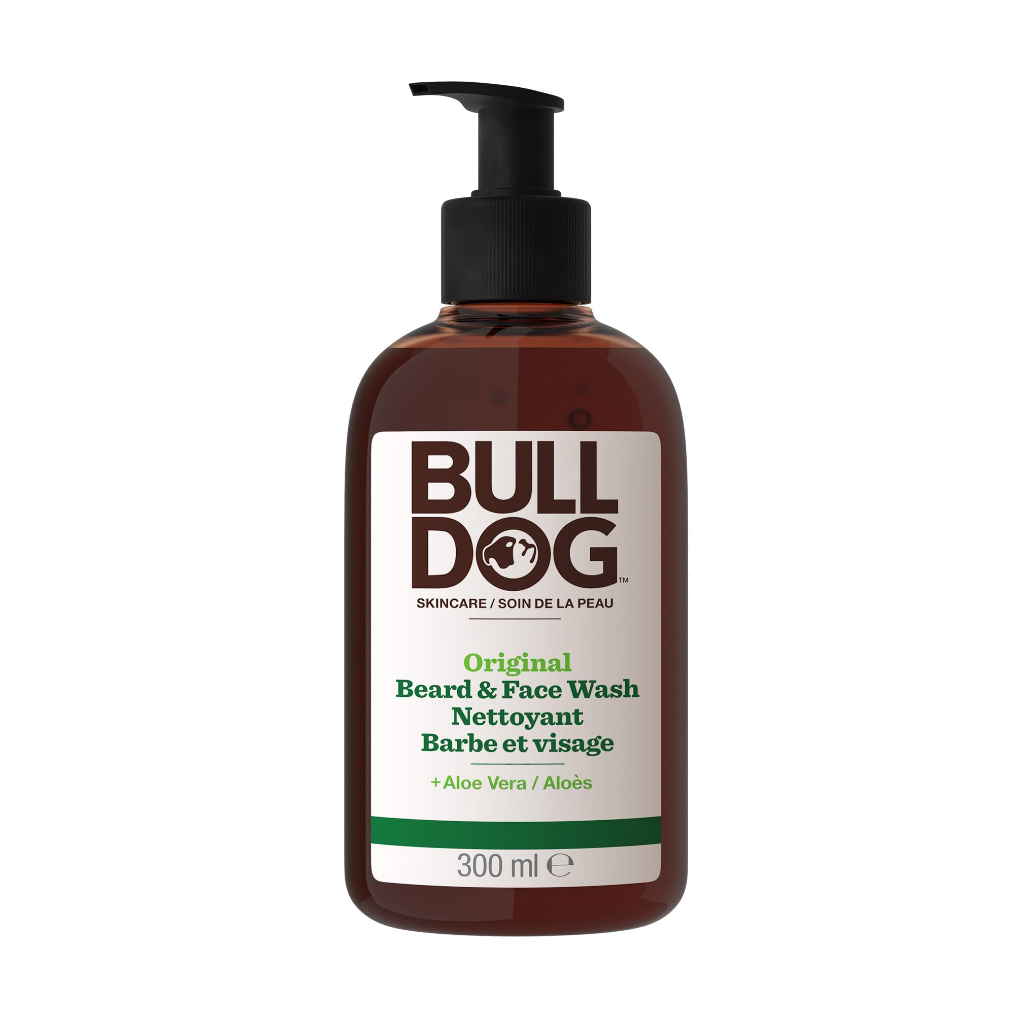 Nettoyant 2 en 1 barbe et visage Bulldog Original en flacon-pompe de 300 ml