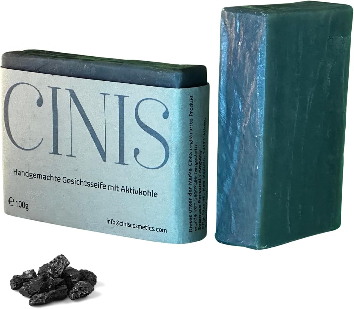 CINIS savon au charbon actif visage 100% naturel peau grasse