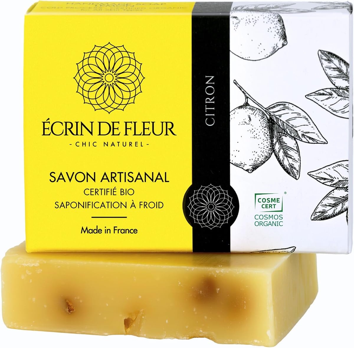 Écrin de Fleur savon citron peaux grasses bio certifié saponifié à froid