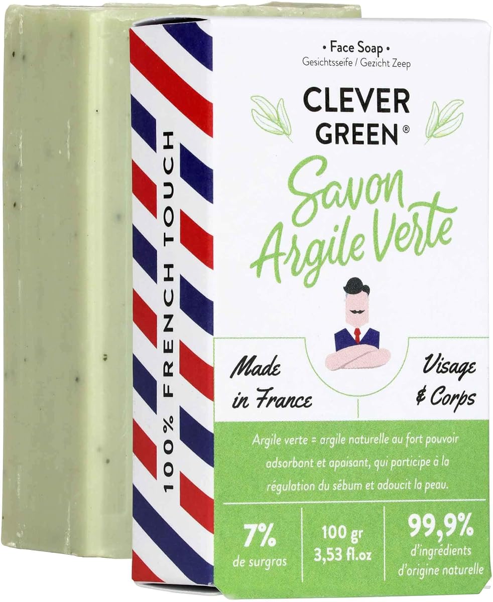 Monsieur Barbier savon surgras artisanal à l'argile verte peau grasse