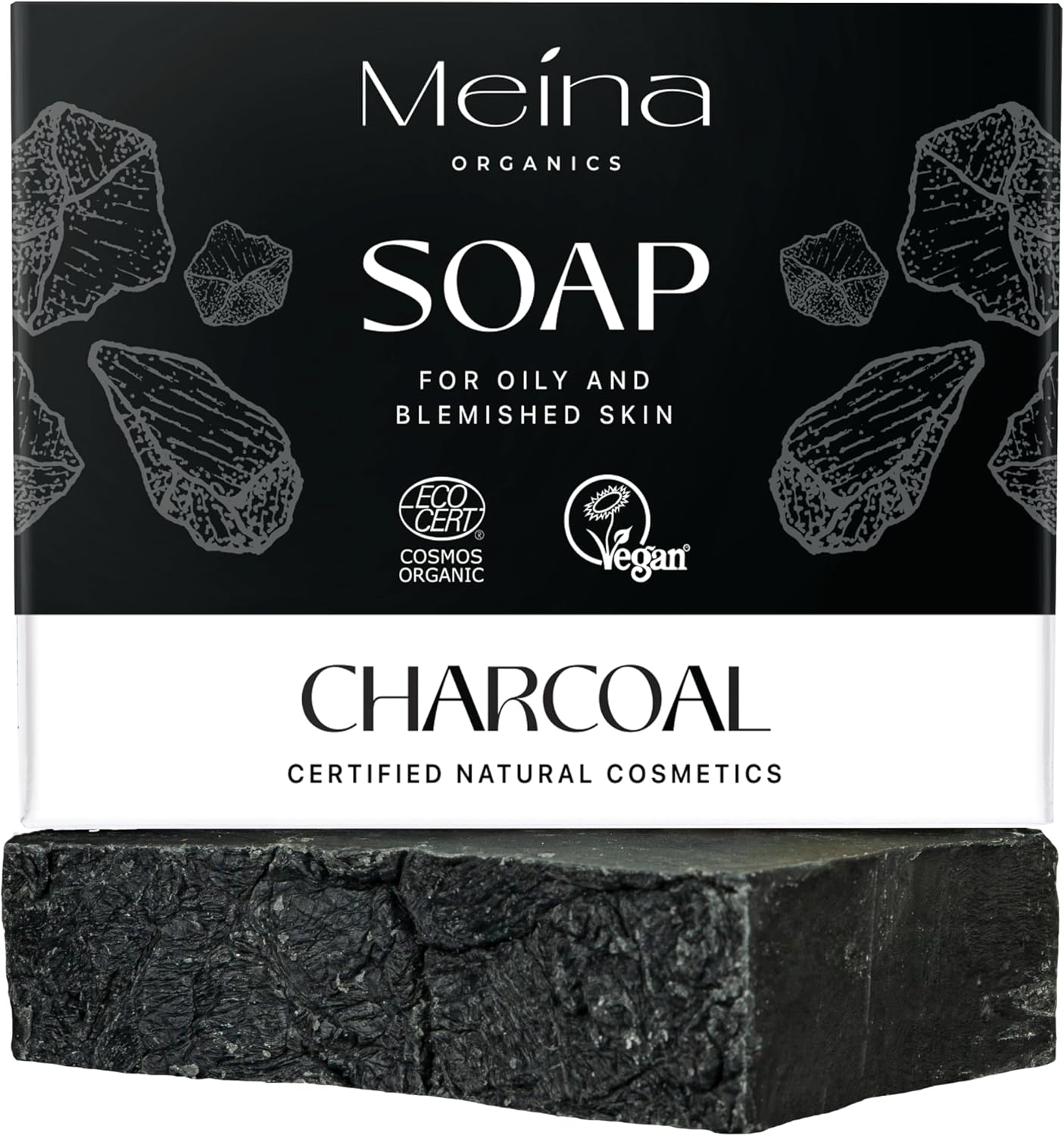 Meina savon bio au charbon actif sans huile de palme pour peau grasse