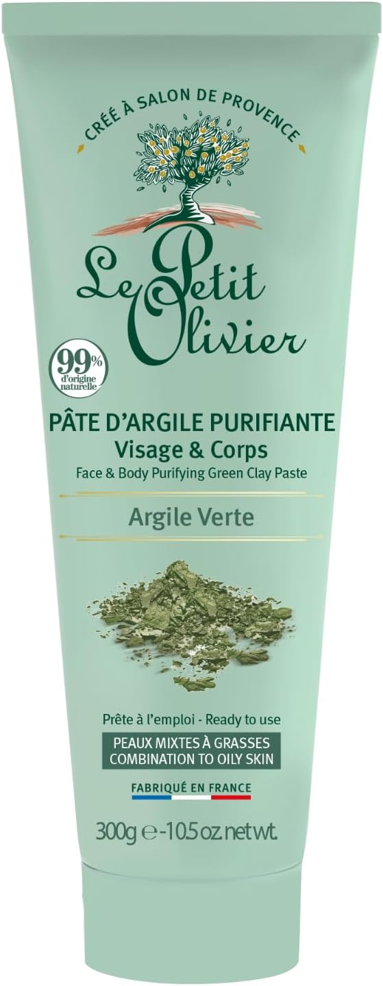 Le Petit Olivier pâte argile purifiante argile verte visage corps peaux mixtes à grasses